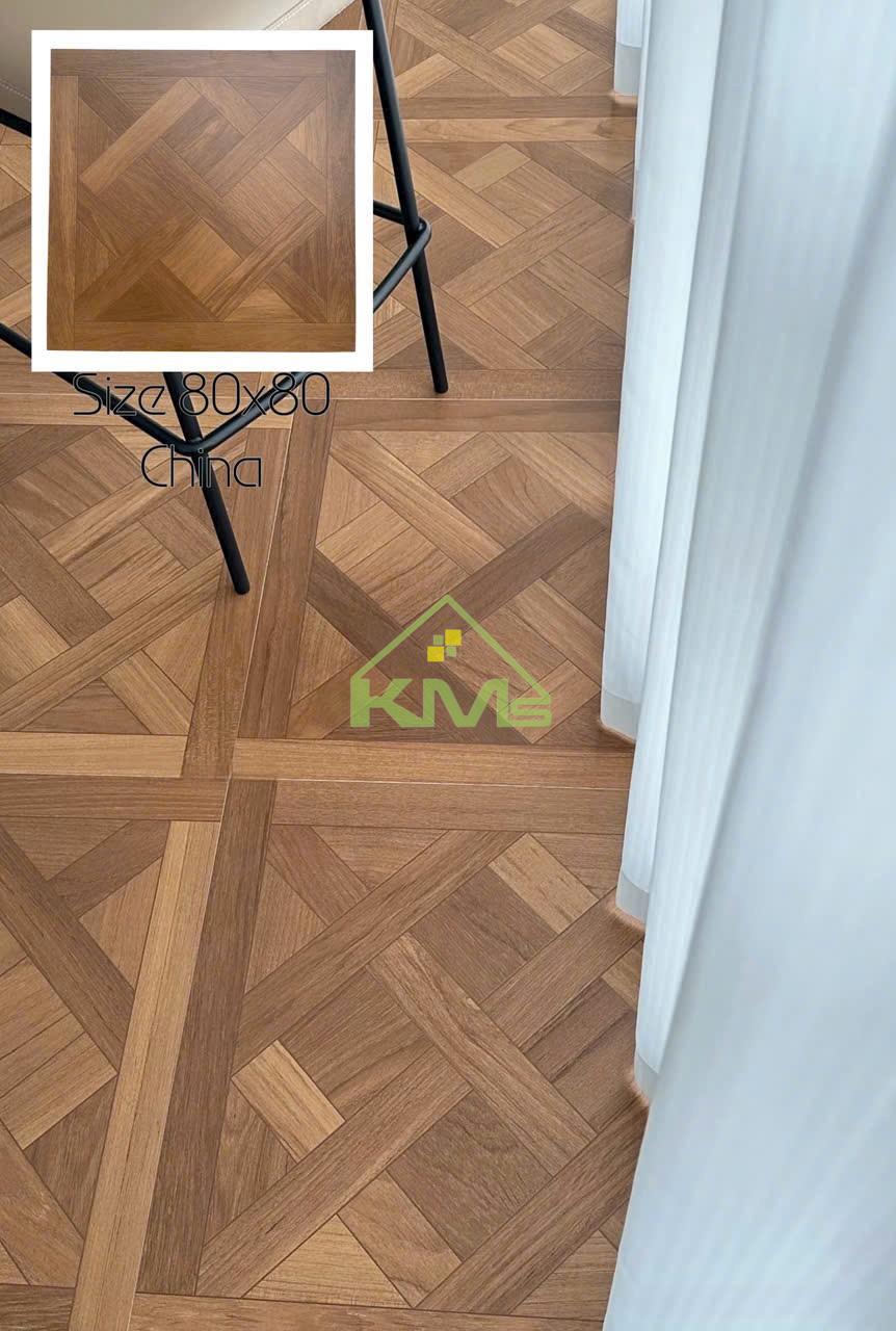 Gạch Vân Gỗ 80x80cm Xương Cá Nhập Khẩu F004 Gạch Lát Nền Phòng Ngủ